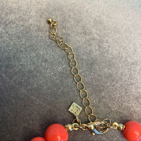 Banana republic blood orange beaded rhinestone layered statement necklace - Picture 9 of 11